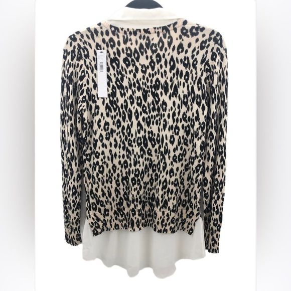 NWT DKNYC animal print collard sweater - Picture 2 of 5